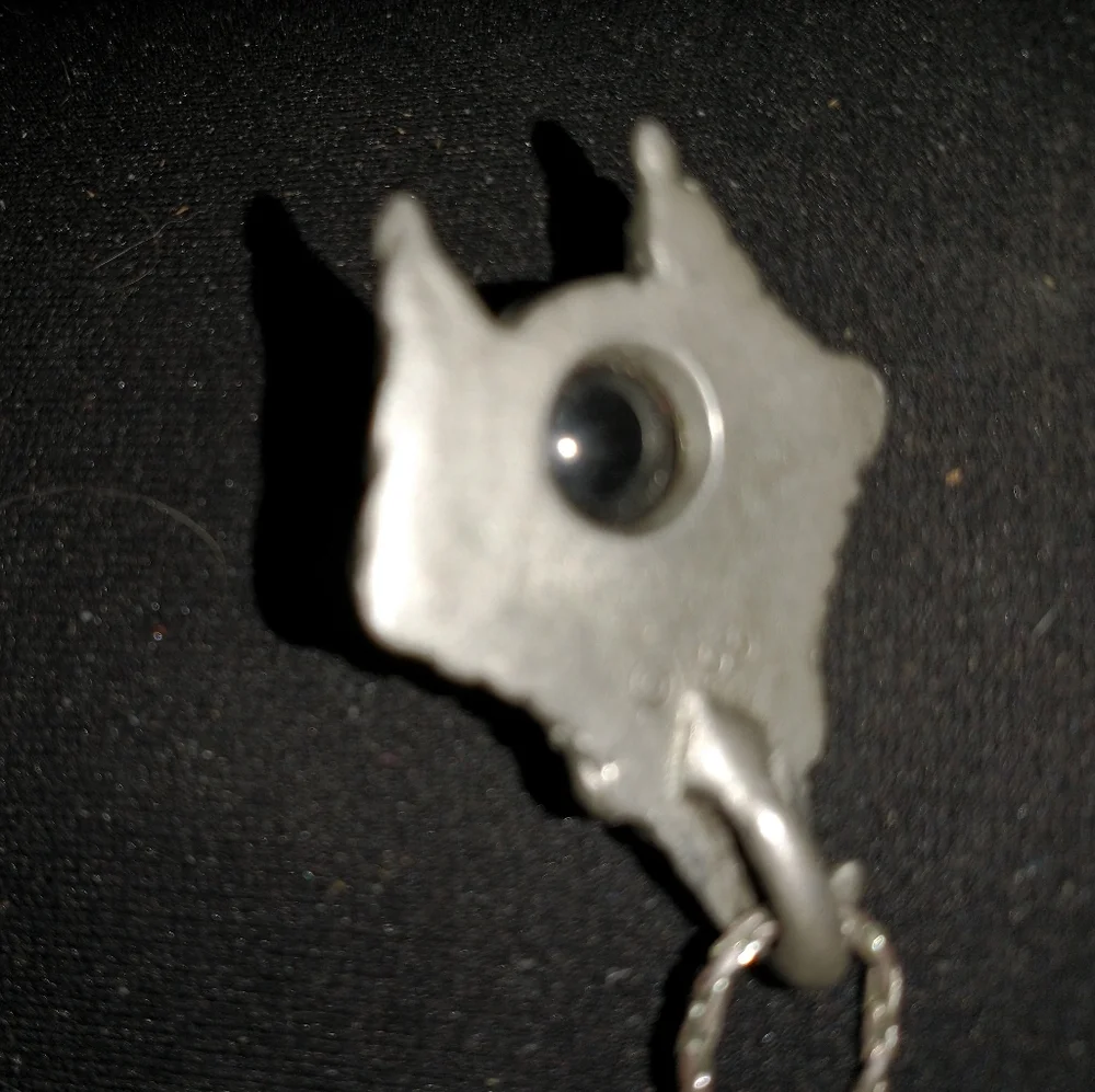 Vintage 925 Silver Chain Necklace Wizard has blue stone & crystal ball 1980 - Picture 2 of 5